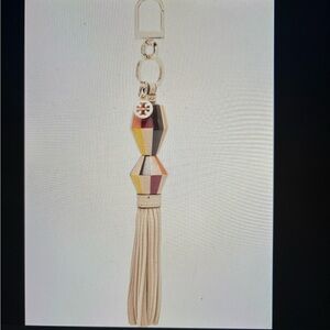 Tory Burch Colorful Geometric Tassel Key Holder- New With Tags
